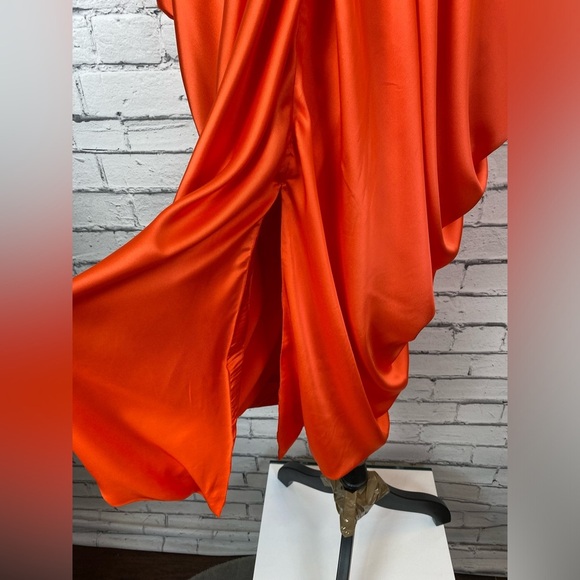 The Drop Orange Side Cowl Dress Boho Caftan Kaftan Style Dress Size Medium NEW - Picture 11 of 16